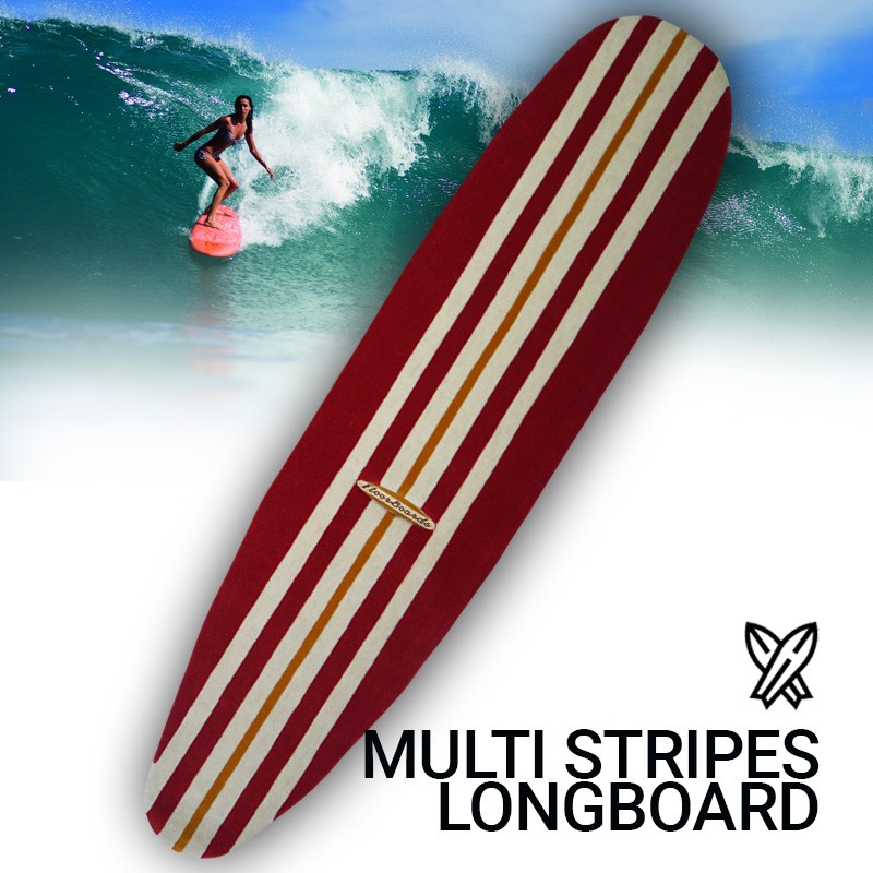 Tapis surf longboard multi stripe